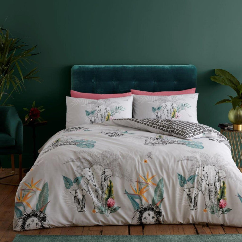Cotton Blend, Polyester No Pattern Duvet Cover Set with Pillowcases, Double