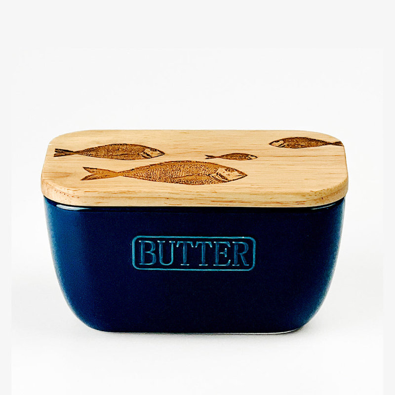 Sage Green Butter Dish - Dragonfly, Blue
