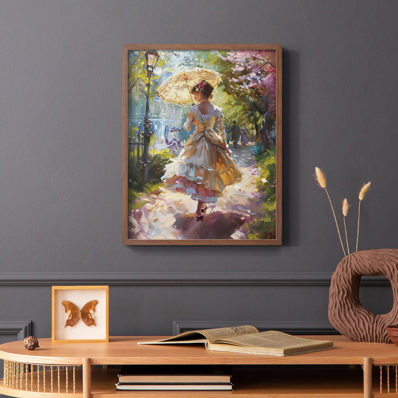 WOMEN-LXIX - Reproduction d'art encadrée de qualité supérieure - prête à être accrochée, Noyer, H 20 po x l 16 po