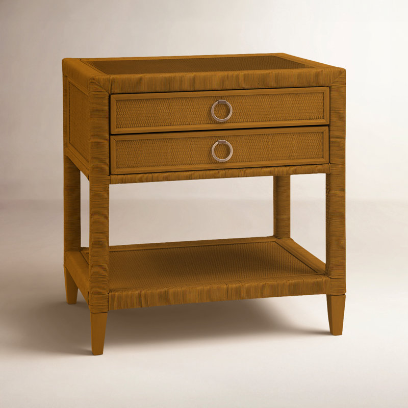 Warwick 2 - Drawer Nightstand, Havana, Satin Brass