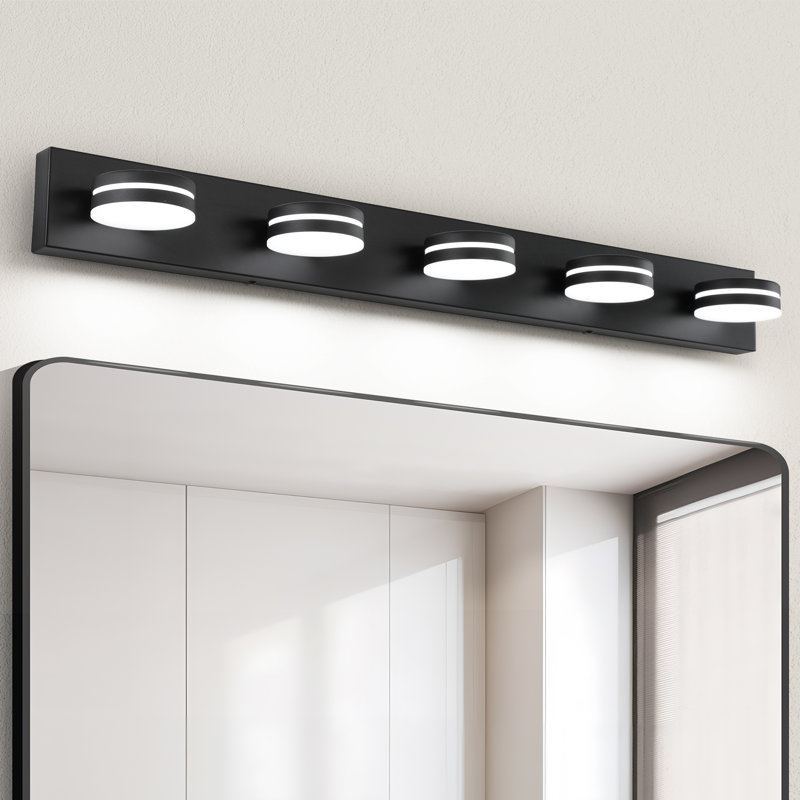 Ravo LED  Vanity Light High Transmittance and Dimmable 5500K with 270° Rotatable Head, 5 Lights, Matte Black