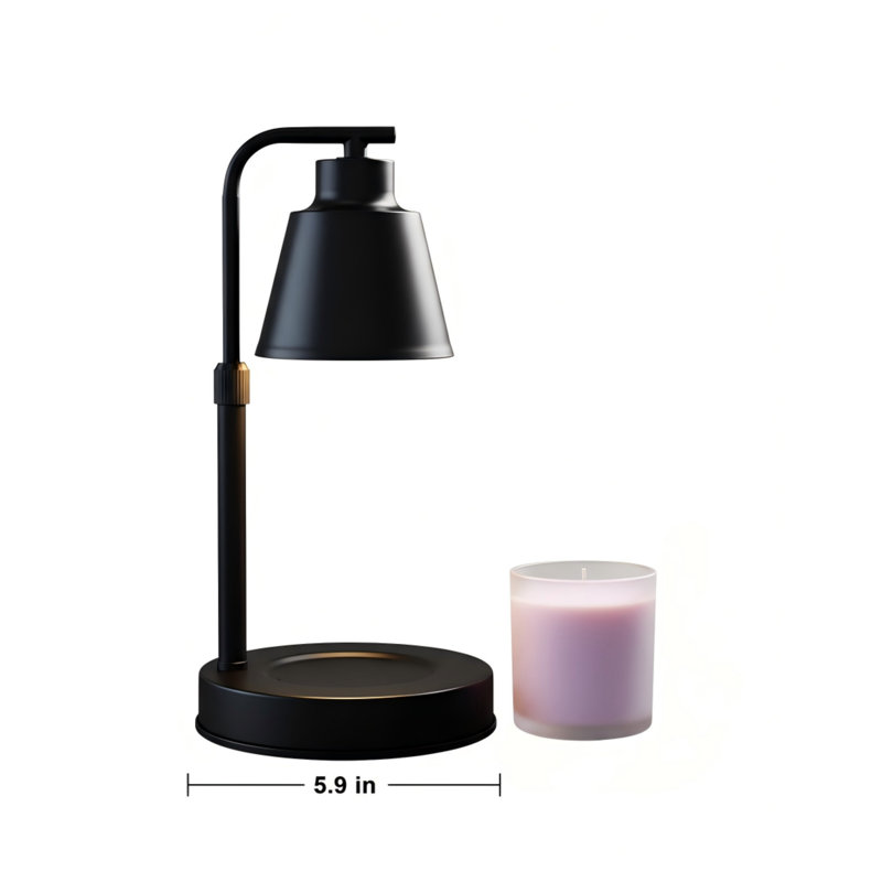 Lampe-bougie avec minuterie - luminosité et hauteur réglables, 2 ampoules gratuites incluses | Lampe chauffante en cire pour bougies en pot, cadeau de maison de campagne et de décoration intérieure (noir)