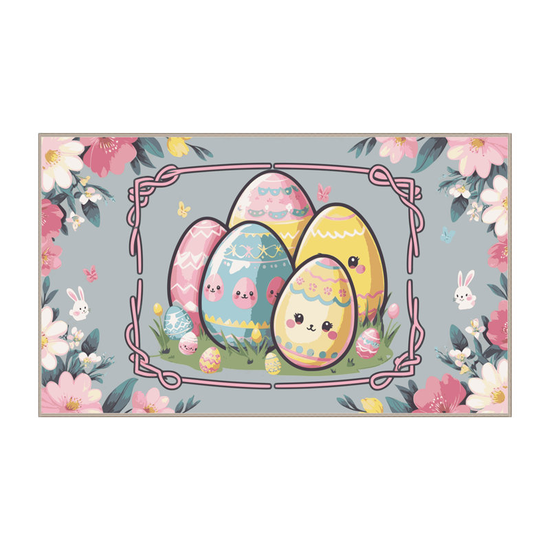 The Holiday Aisle® Easter Spring Holiday Rug, Rectangle 8' x 12'