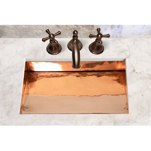Mexican Copper Crafts Bronze Copper Rectangular Undermount Bathroom Sink