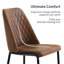 Modern Linen/Suede Upholstered Dining Chairs Diamond Quilted with Black Metal Legs (Set of 2/4)-199540852-199540854