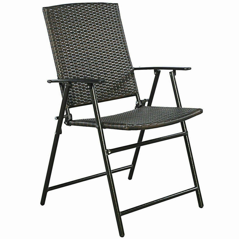 Ensemble de 4 chaises pliantes en rotin