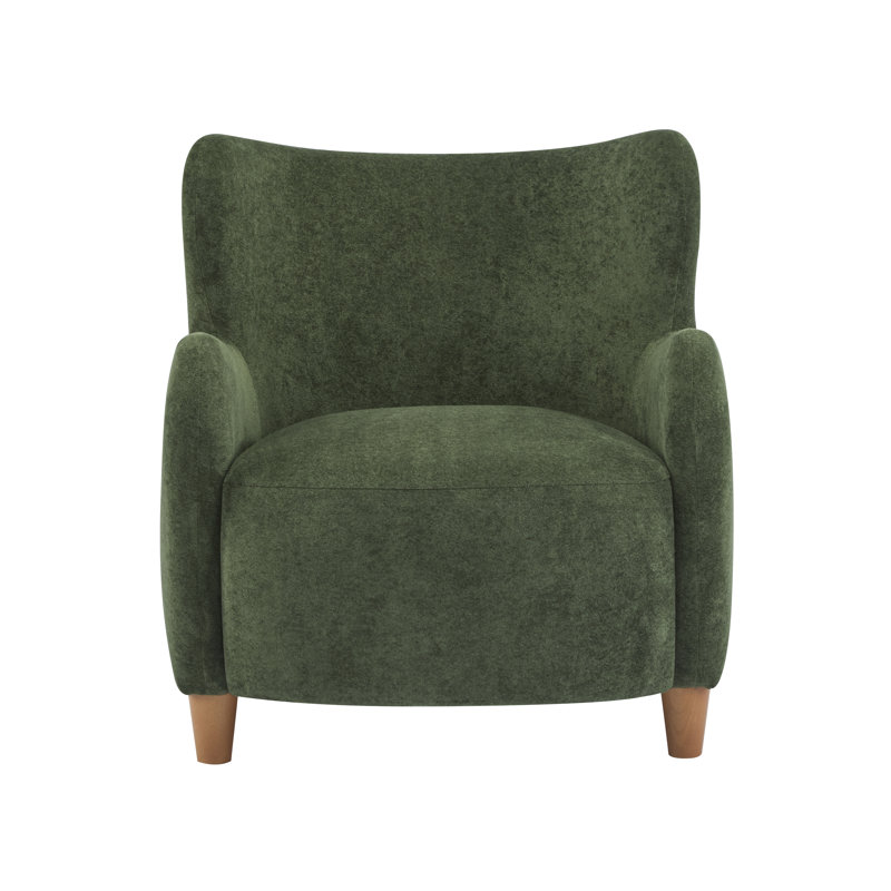 Reshami Wing Back Fabric Upholstered Accent Chair, Olive Green