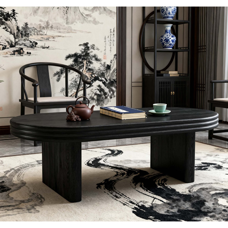 Table basse cannelée Mid Mid Modern, Noir