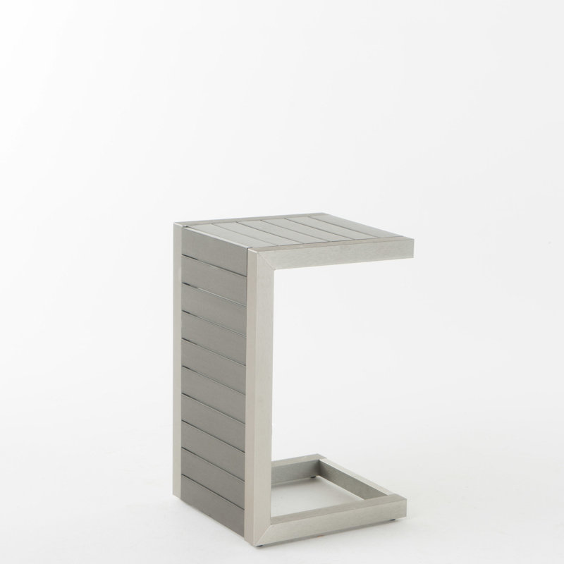 Versatile Outdoor Side Table In Aluminum - Chic & Practical With Frame Sleek Design