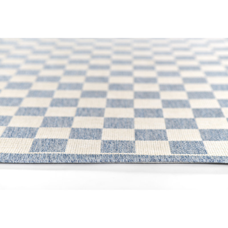Erin Gates by Momeni Saybrook Check Blue Area Rug , Rectangle 5'3" x 7'
