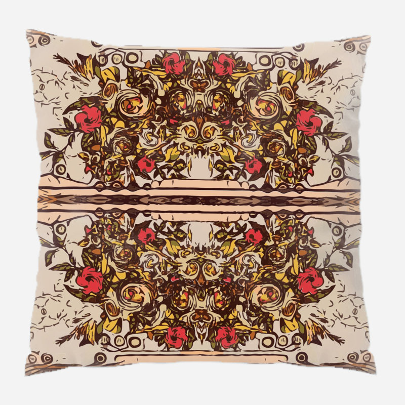 Mcmillon Damask Outdoor Reversible Throw Pillow, Microsuede, Indoor