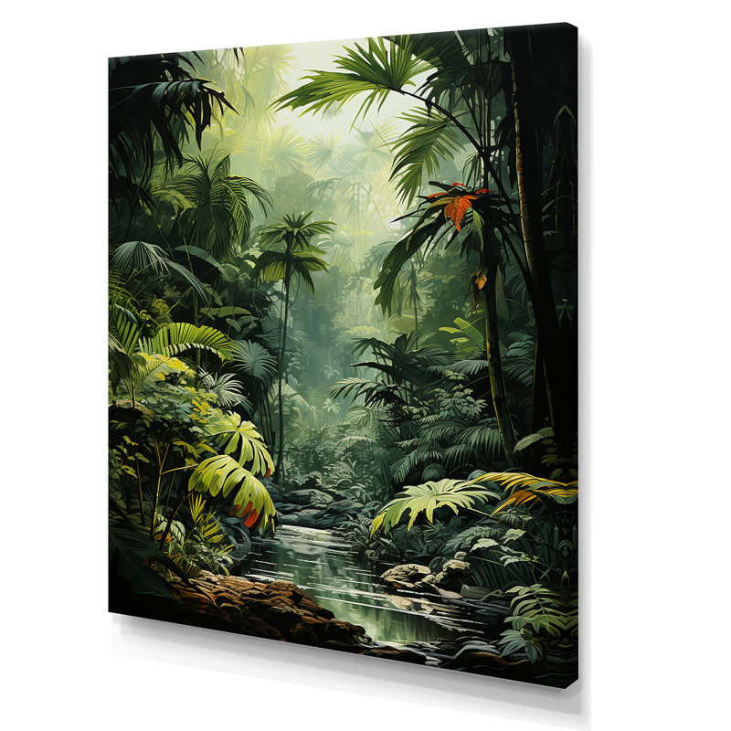Sons de la jungle - impressions sur toile de forêt, H 32 po x l 24 po x P 1 po, Toile tendue