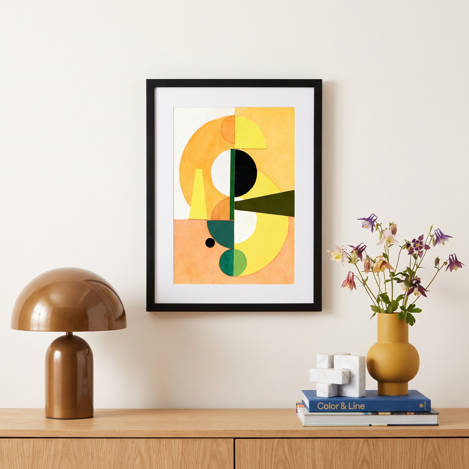 Composition Nr. 19 by Allison Rietta, 16" W x 20" H, Black