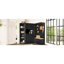 Armoire de vestibule polyvalente noire pour les espaces de vie, unités gauche et droite avec rangement suspendu, protection de coin ronde divisant différentes pièces, coins spacieux-121071806