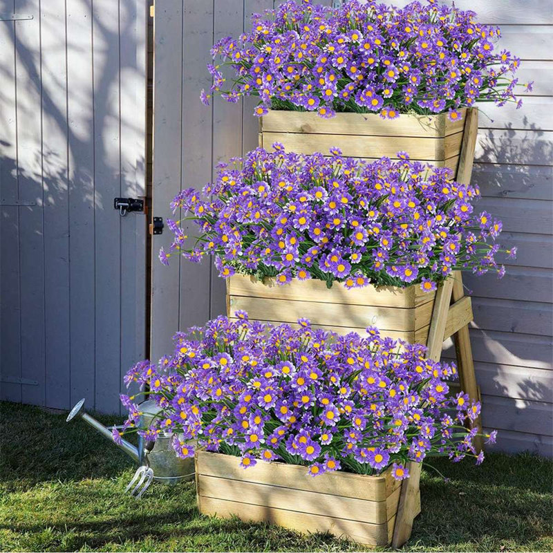 4 faisceaux de marguerites artificielles pour l'extérieur, Mauve