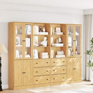 70.9'' H X 94.48'' W Book Cabinet Storage Bookcase Set