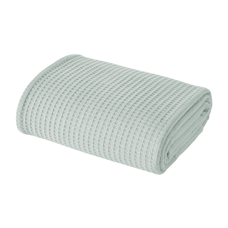 Couverture thermique moderne 100% coton gaufré Modern, Grand lit, Bleu pâle