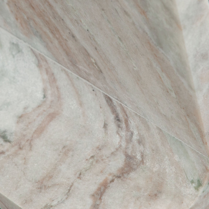 Natural Marble I-Beam Accent Table, 15 x 12 x 18