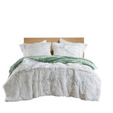 Shaggy Faux Fur Comforter Set with Plush Reverse