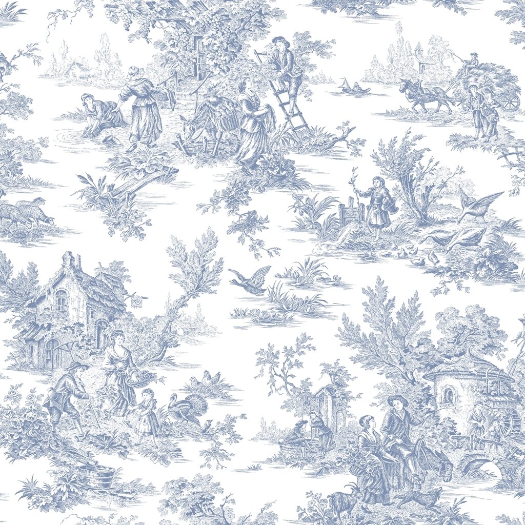 Chesapeake Spinney Blue Toile Paper Strippable Wallpaper Covers 564 sq  ft 311512543  The Home Depot