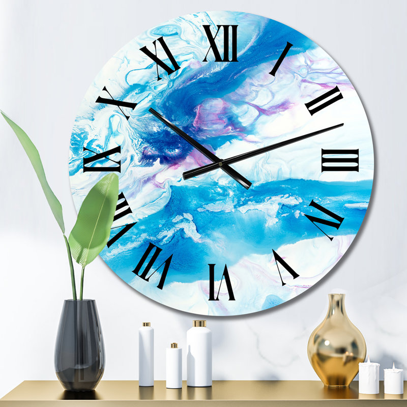 Horloge murale moderne Blue Wave, Petit