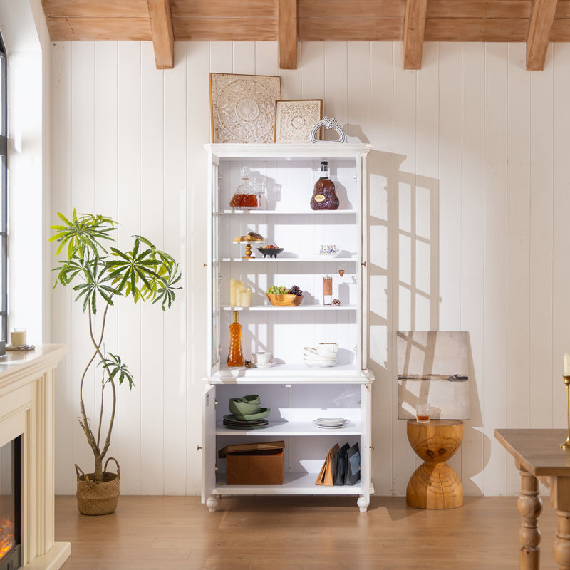 Armoire avec portes en verre doubles et portes en bois doubles