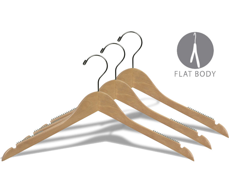 Cintre supérieur en bois antidérapant pour robe / chandail / chandail