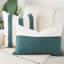 Ensemble de 2 housses de coussin texturées à rayures turquoise et blanches de style bohème-114397316-114397314