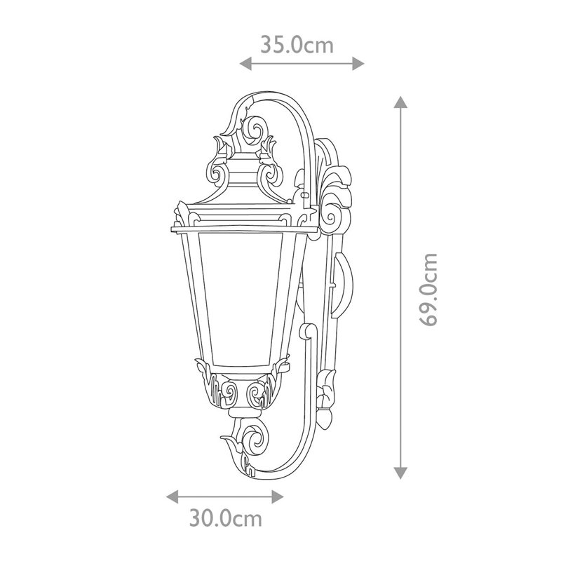 Vencimont Old Bronze Outdoor Wall Lantern, Large