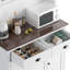 Grand garde-manger 71 po avec tablette pour four à micro-ondes 71 po, 2 tiroirs, 5 portes, tablettes réglables-211118011