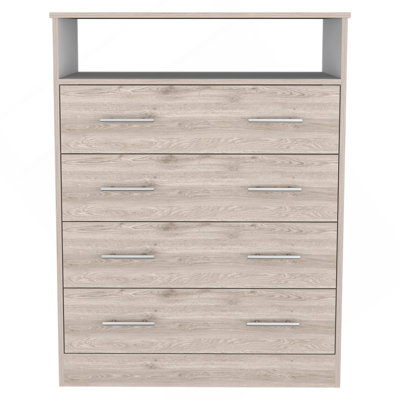 Commode rectangulaire à 4 tiroirs Dover gris clair