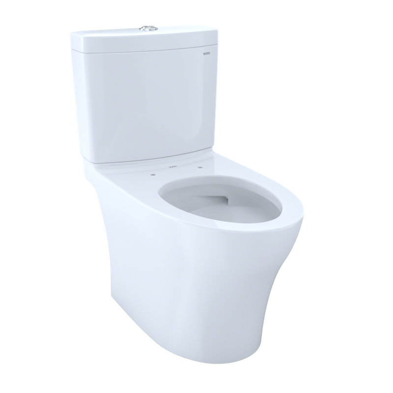 Toilette allongée deux pièces à double chasse 1,28 et 0,9 GPF avec CEFIONTECT TOTO Aquia IV, coton blanc