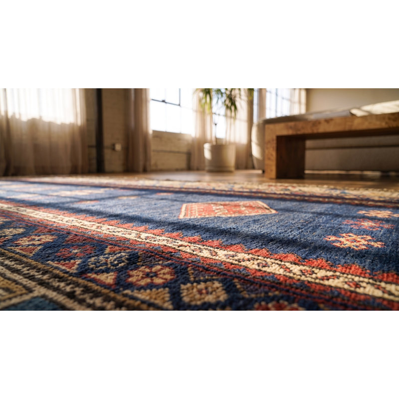 Antique Kazak Caucasian Blue 1880s Rug