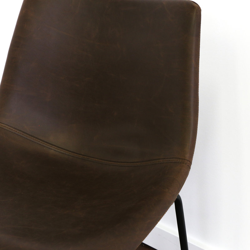 Chaise d'appoint rembourrée Bailey, Similicuir brun