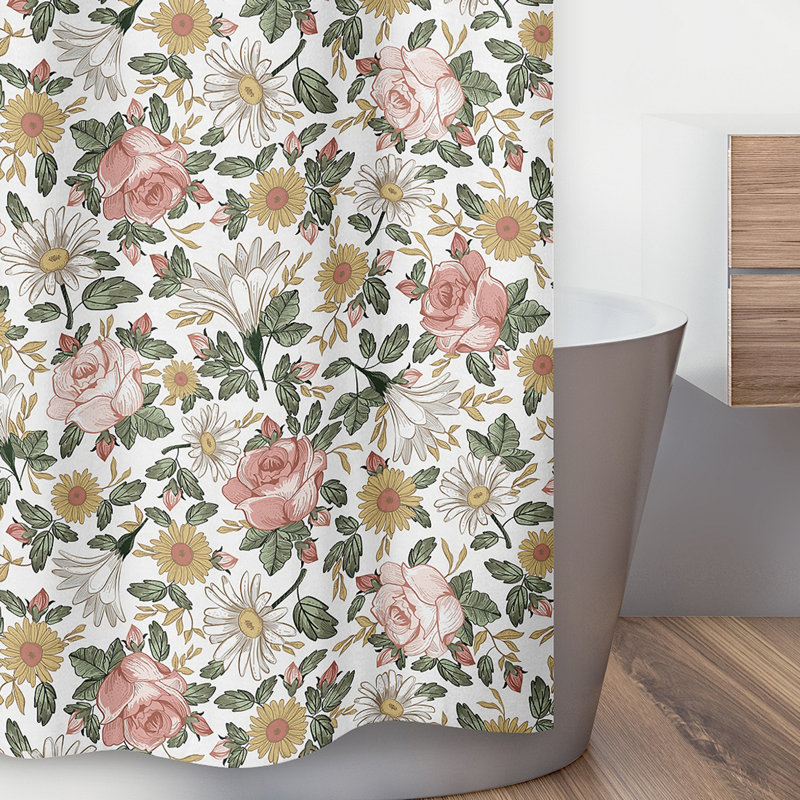 Rideau de douche simple Vintage Floral