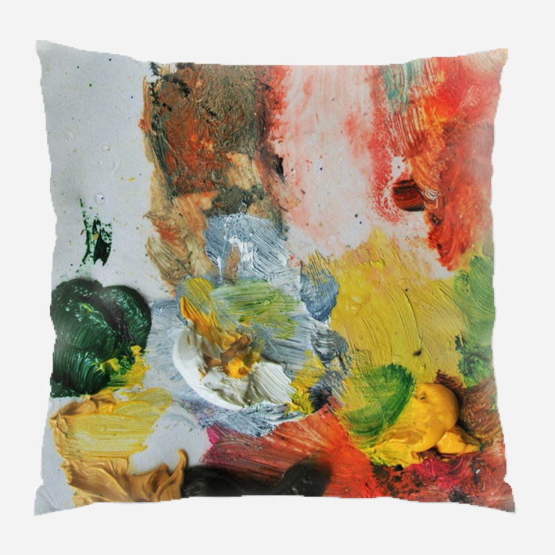 Coussin décoratif à peinture, Microsuède, Intérieur