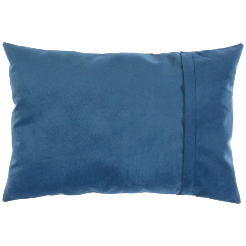 Geometric Throw Pillow, Navy Blue/Beige, 16"H x 24"W, Rectangle