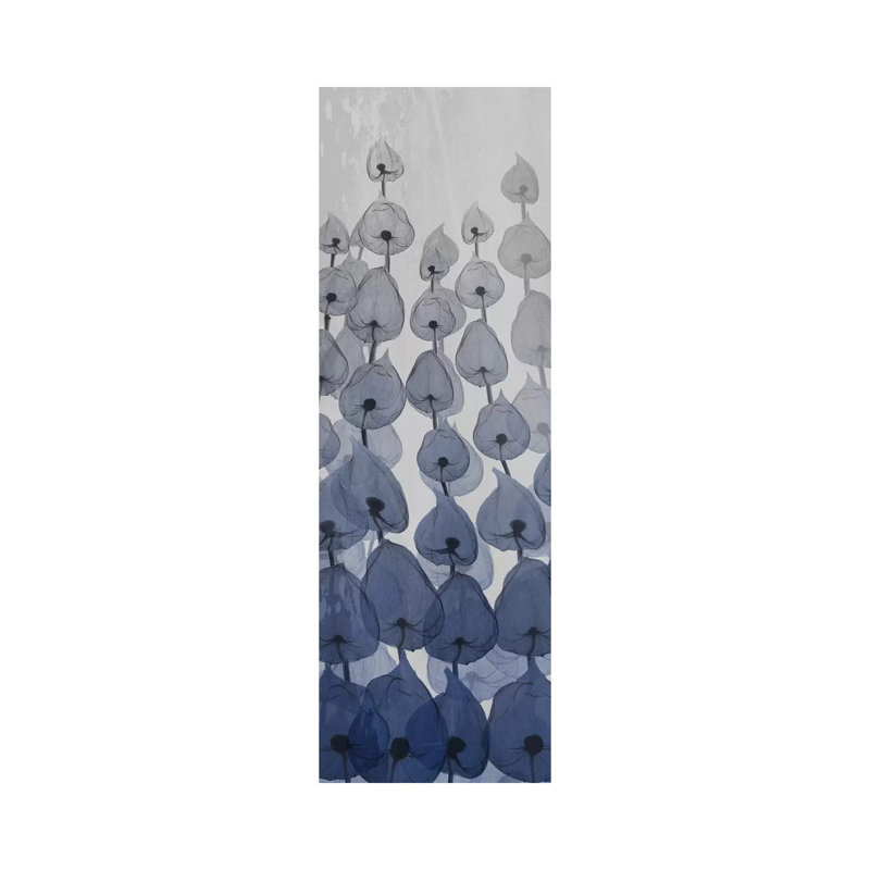 Sapphire Blooms I 1 Piece Wrapped Canvas Panoramic Wall Art, 182.88 cm H x 60.96 cm W