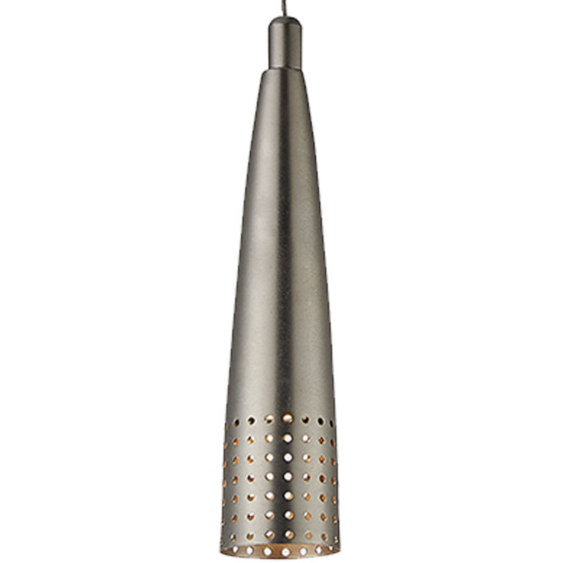 Luminaire suspendu 1 lumière Erramun, Nickel brossé