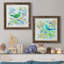Oiseau Chanteur I - ensemble de 2 peintures sur toile encadrées-740585380-740585381