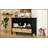 Retro Console Table With 3 Storage Drawers And Woven Baskets, Perfect For Entryway, Hallway, And Living Room Decor-2143362670