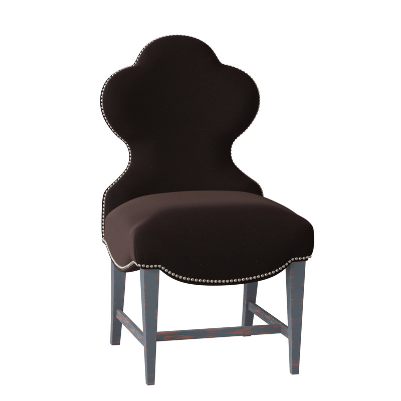 Ace Of Clubs Dining Chair, Vintage Ebony, Polished Nickel Small, Margaret Lipstick