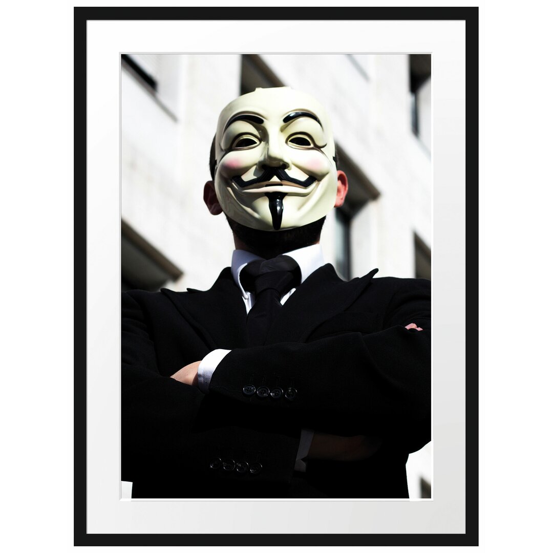 Gerahmtes Poster Anonymus Maske