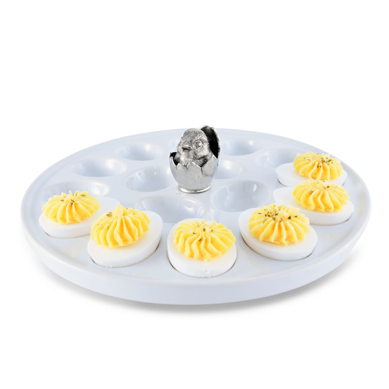 Garden Friends Stoneware Egg Platter