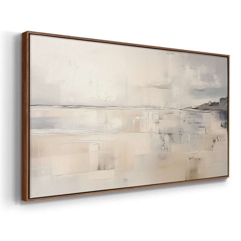 Abstract Series-XXXIX- Framed Gallery Wrapped Canvas -Ready to Hang, 25" H x 49" W, Walnut