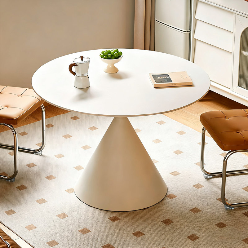Table de salle à manger blanche, H 29,76 po x L 43,31 po x l 43,31 po