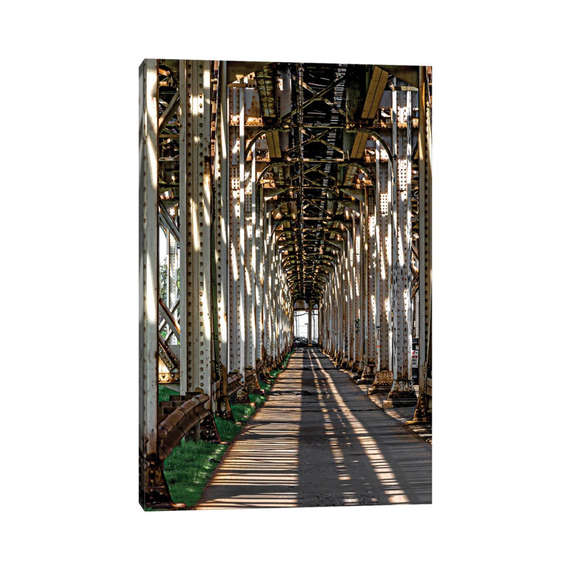 Sheridan Red Line L Tracks V3 by Raymond Kunst - Gallery-Wrapped Canvas Giclée on Canvas, 20.32 cm H x 30.48 cm W, Canvas