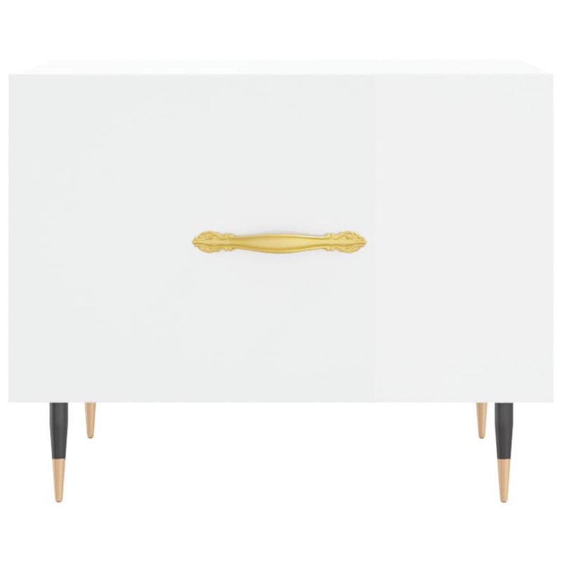 Farsund Four Leg Coffee Table with Storage, High Gloss White