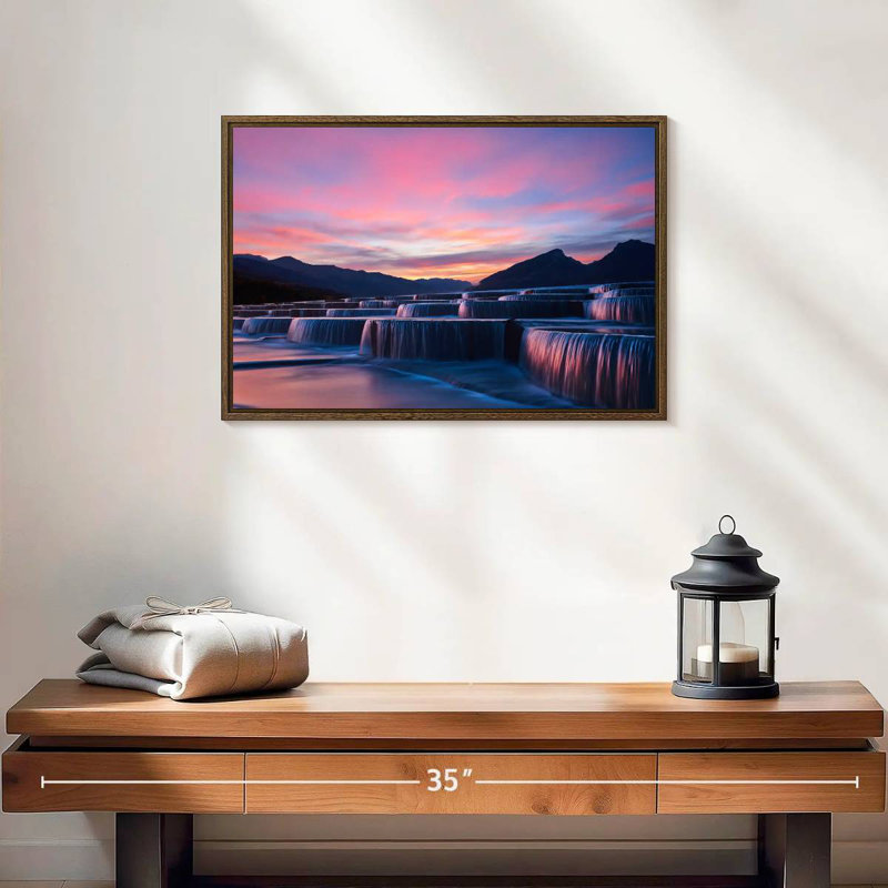 Waterfall Steps, 19" X 13", Floating Frame Walnut