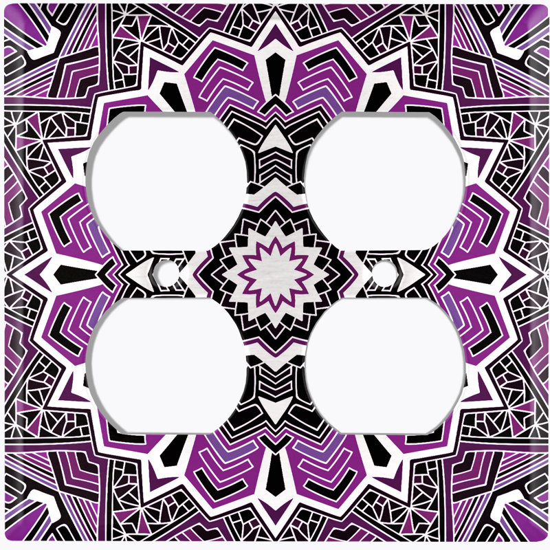 Plaque murale 2 prises doubles, Mauve